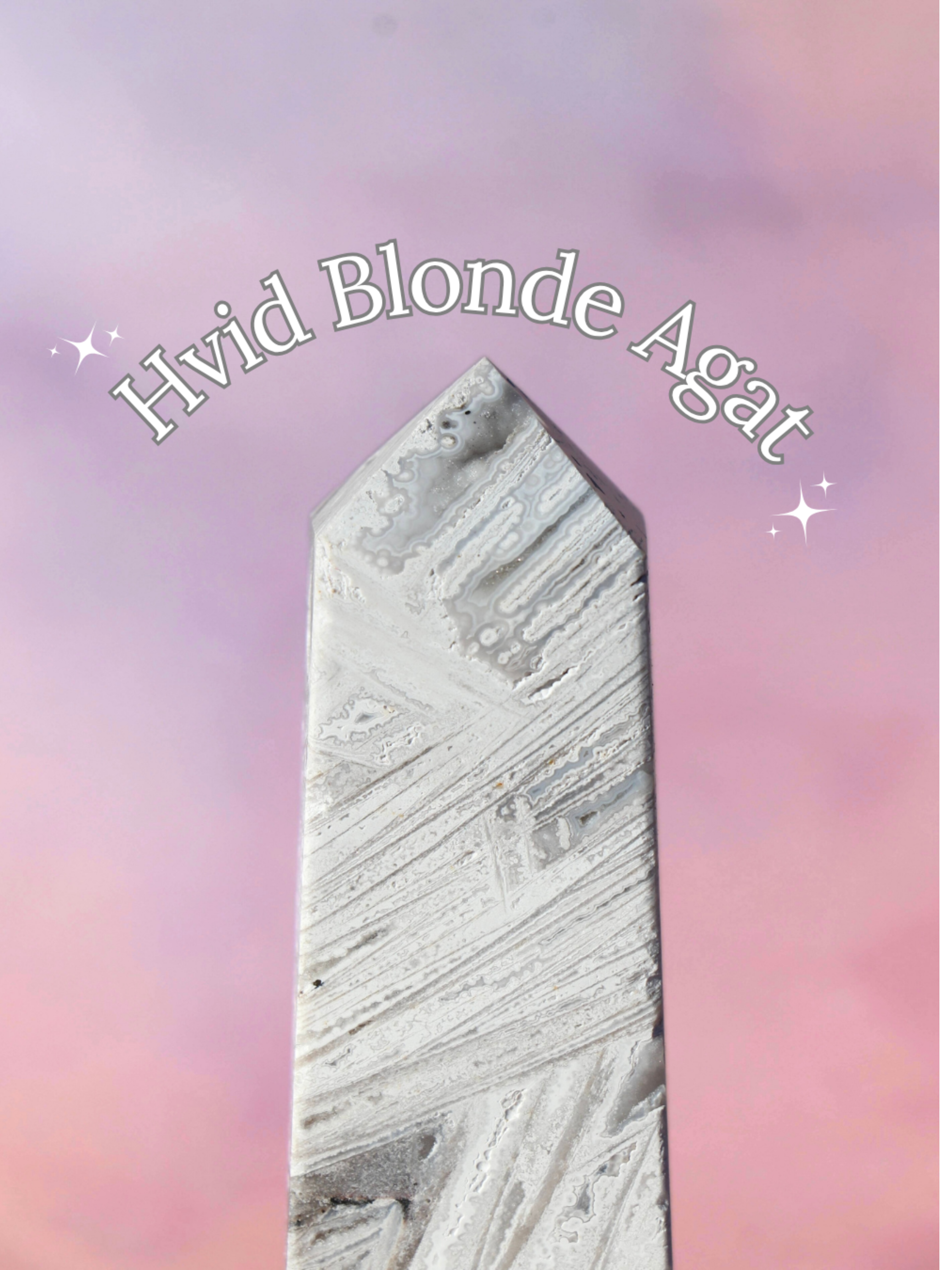 Hvid Blonde Agat - Krystalmagi i Sarte Lag