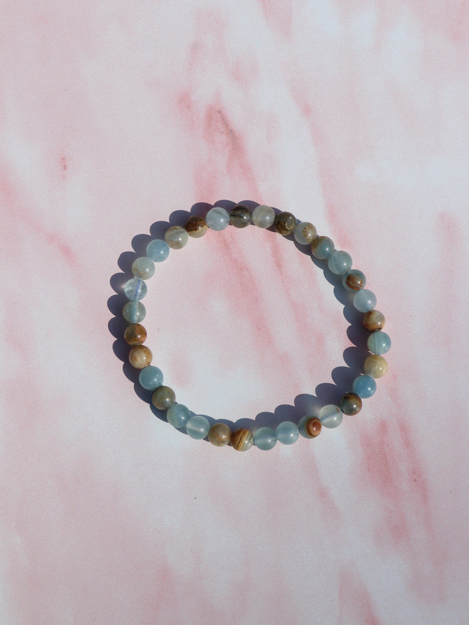 Blå Onyx Armbånd
