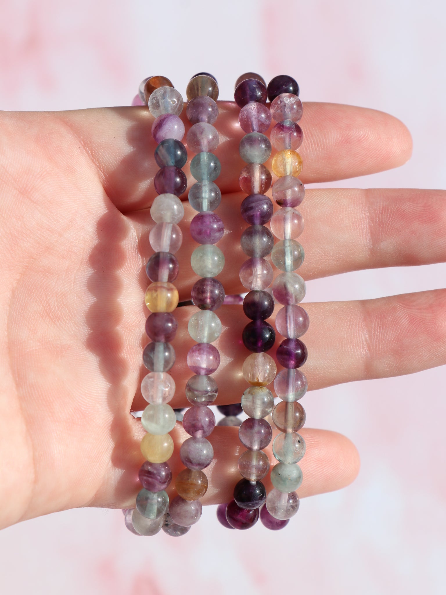 Candy Regnbue Fluorit Armbånd