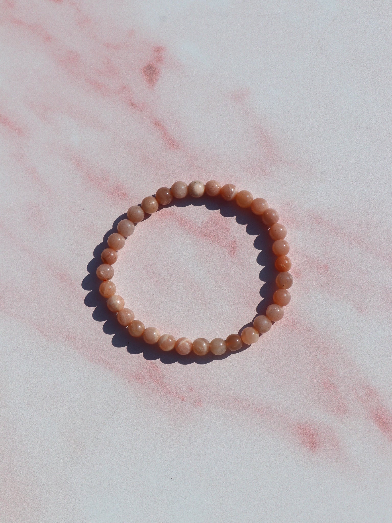 Fersken Månesten Armbånd