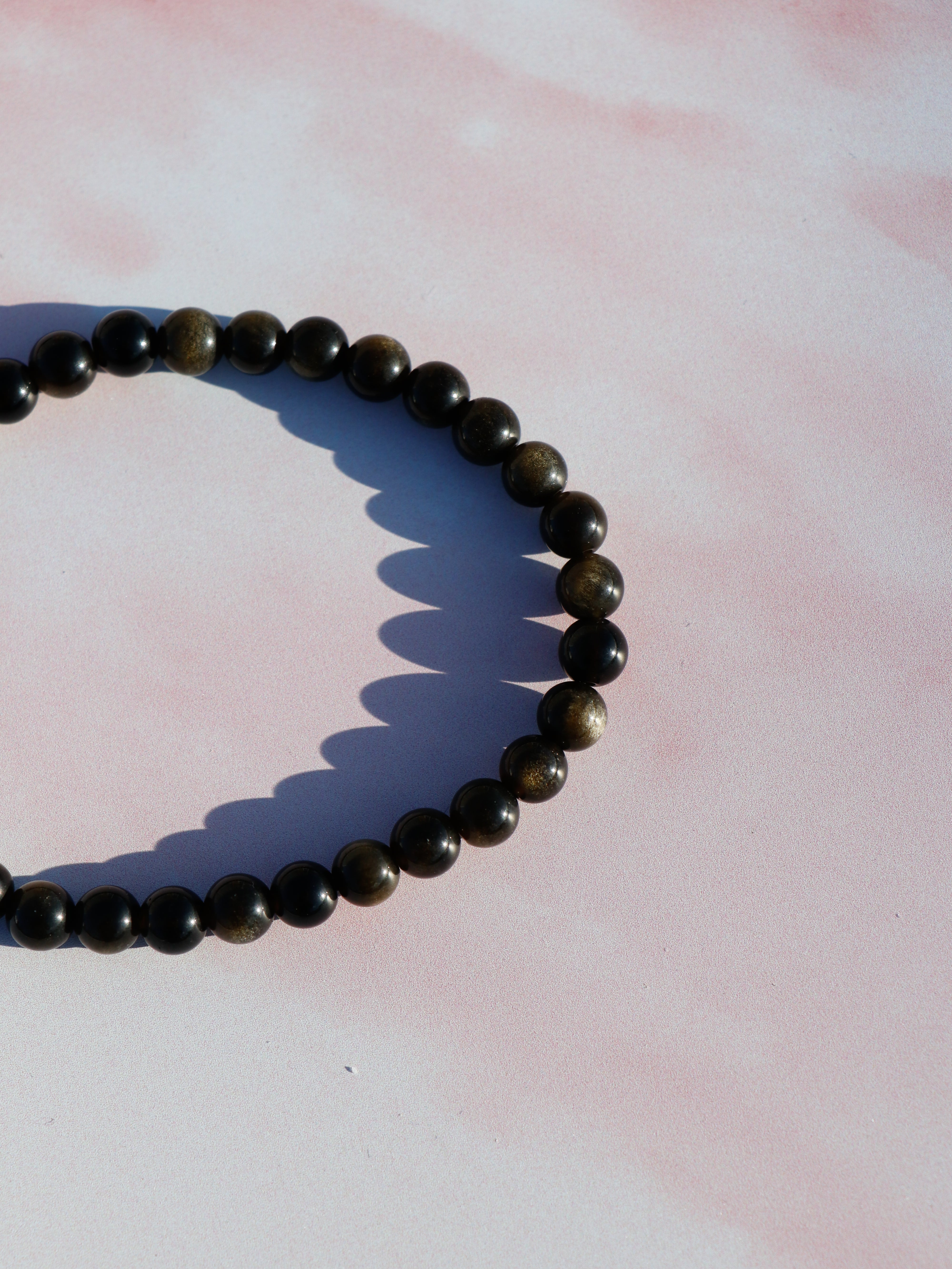 Golden Sheen Obsidian Armbånd