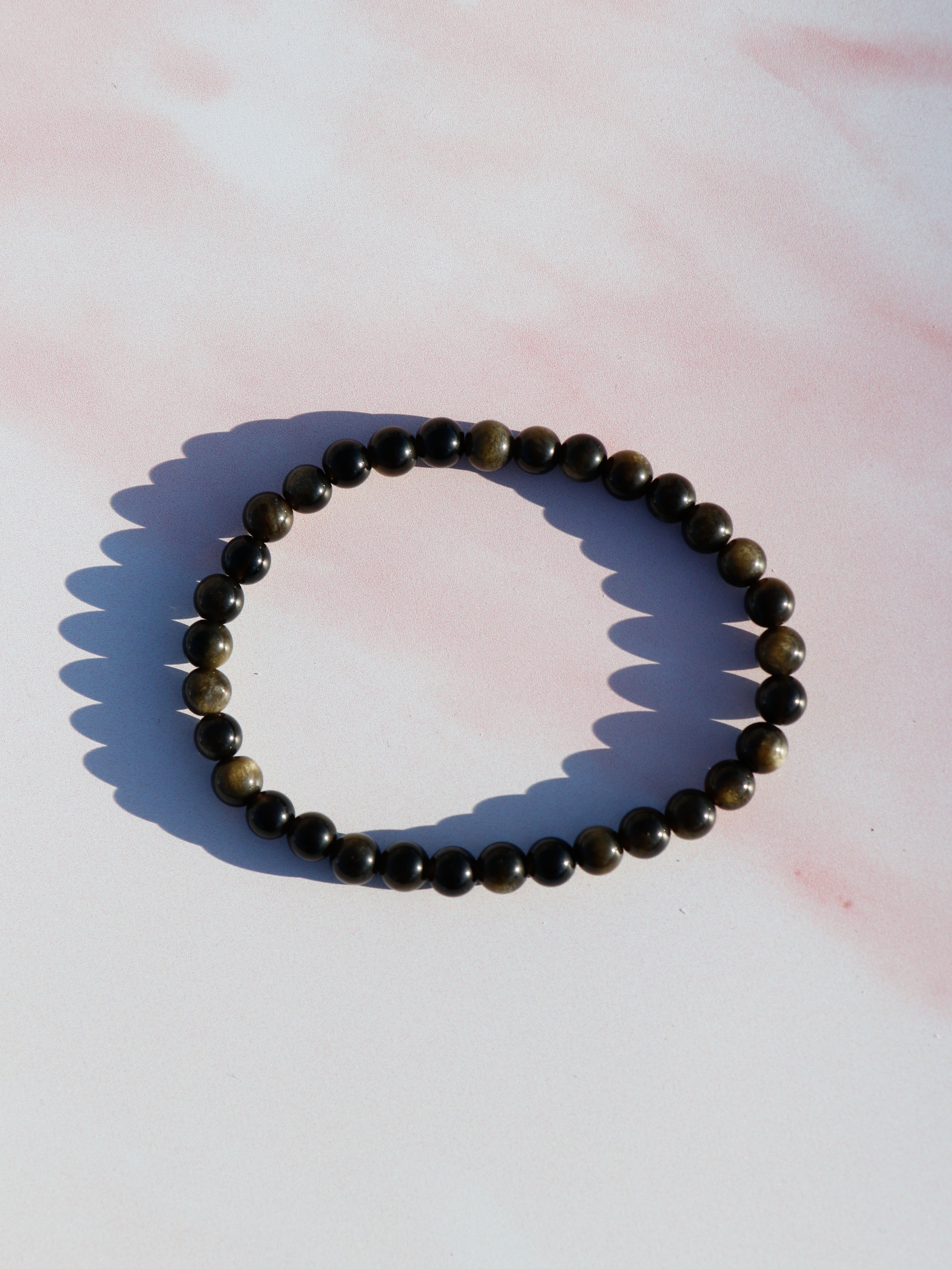Golden Sheen Obsidian Armbånd