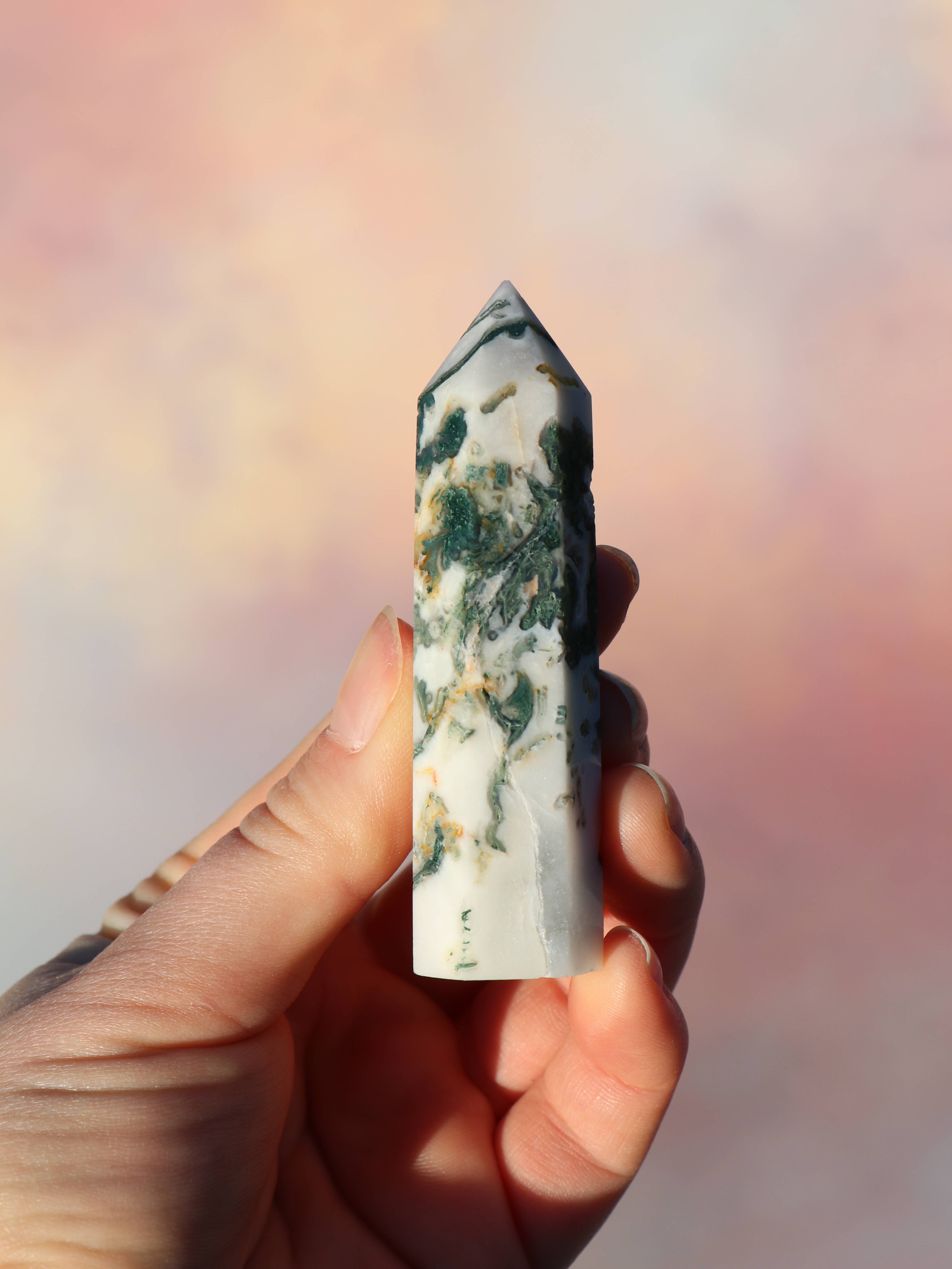Mosagat tårn med druzy nr 1 - CuriousCompassion.dk