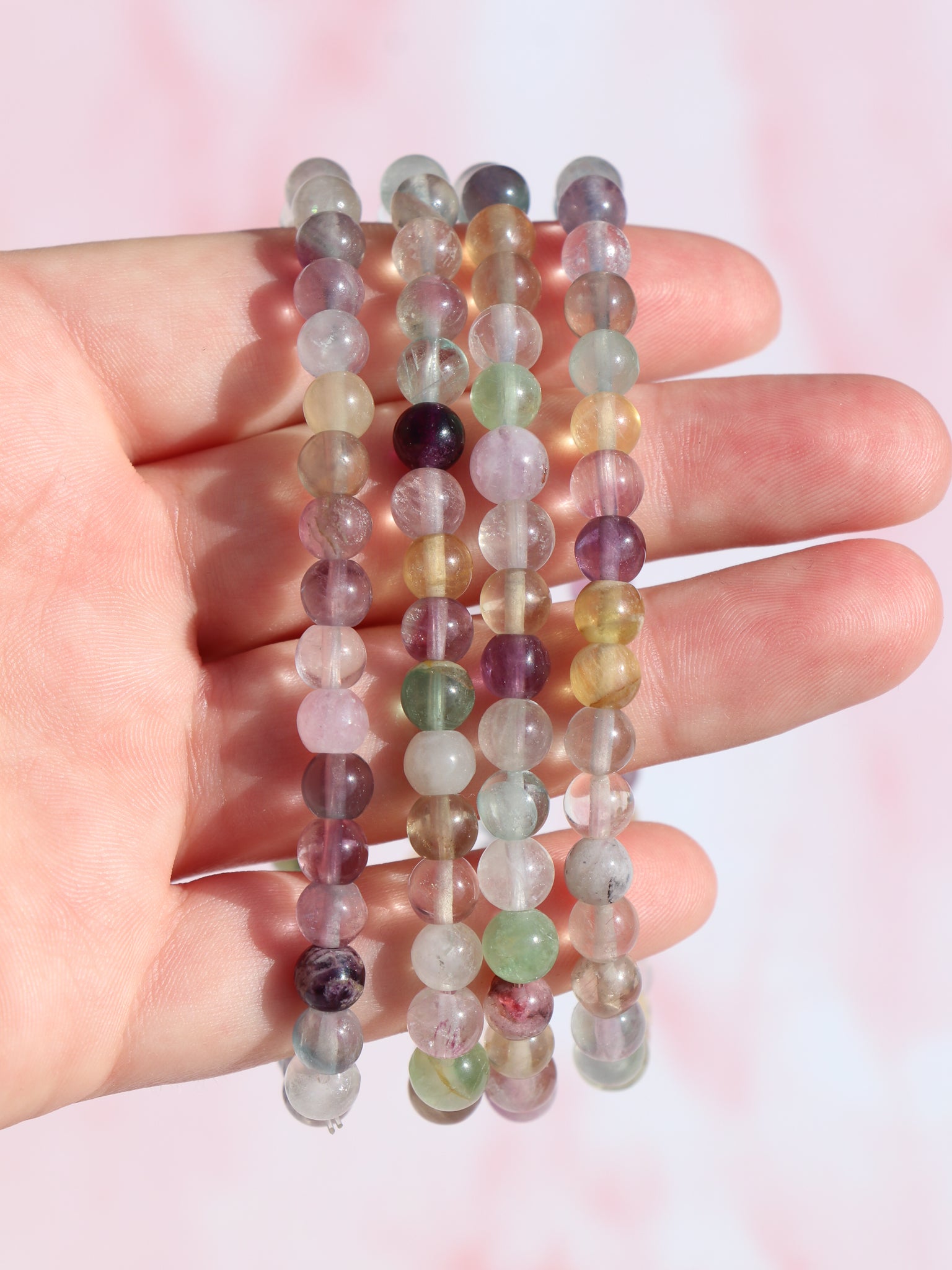 Regnbue Fluorit Armbånd