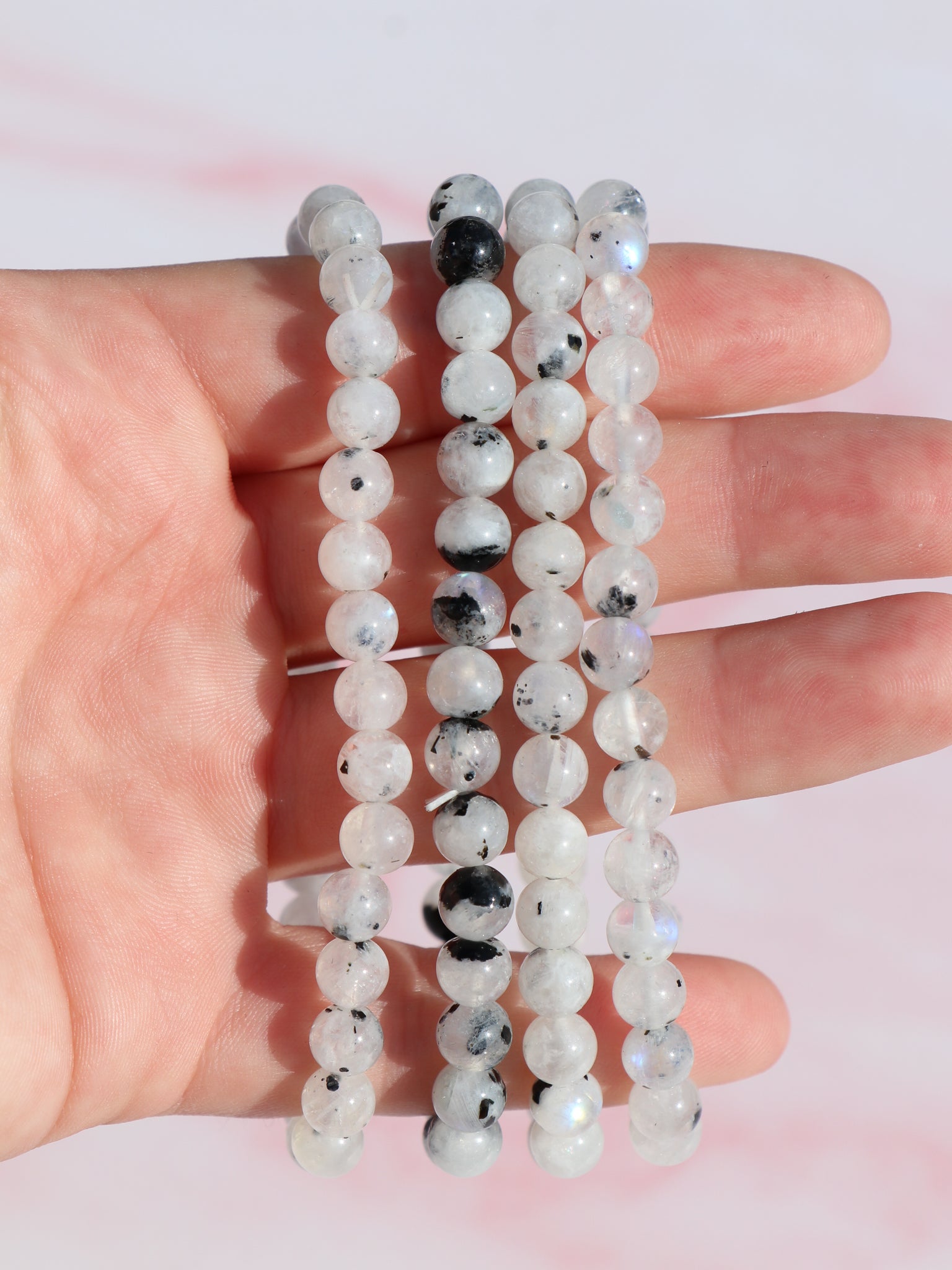 Regnbue Månesten Armbånd