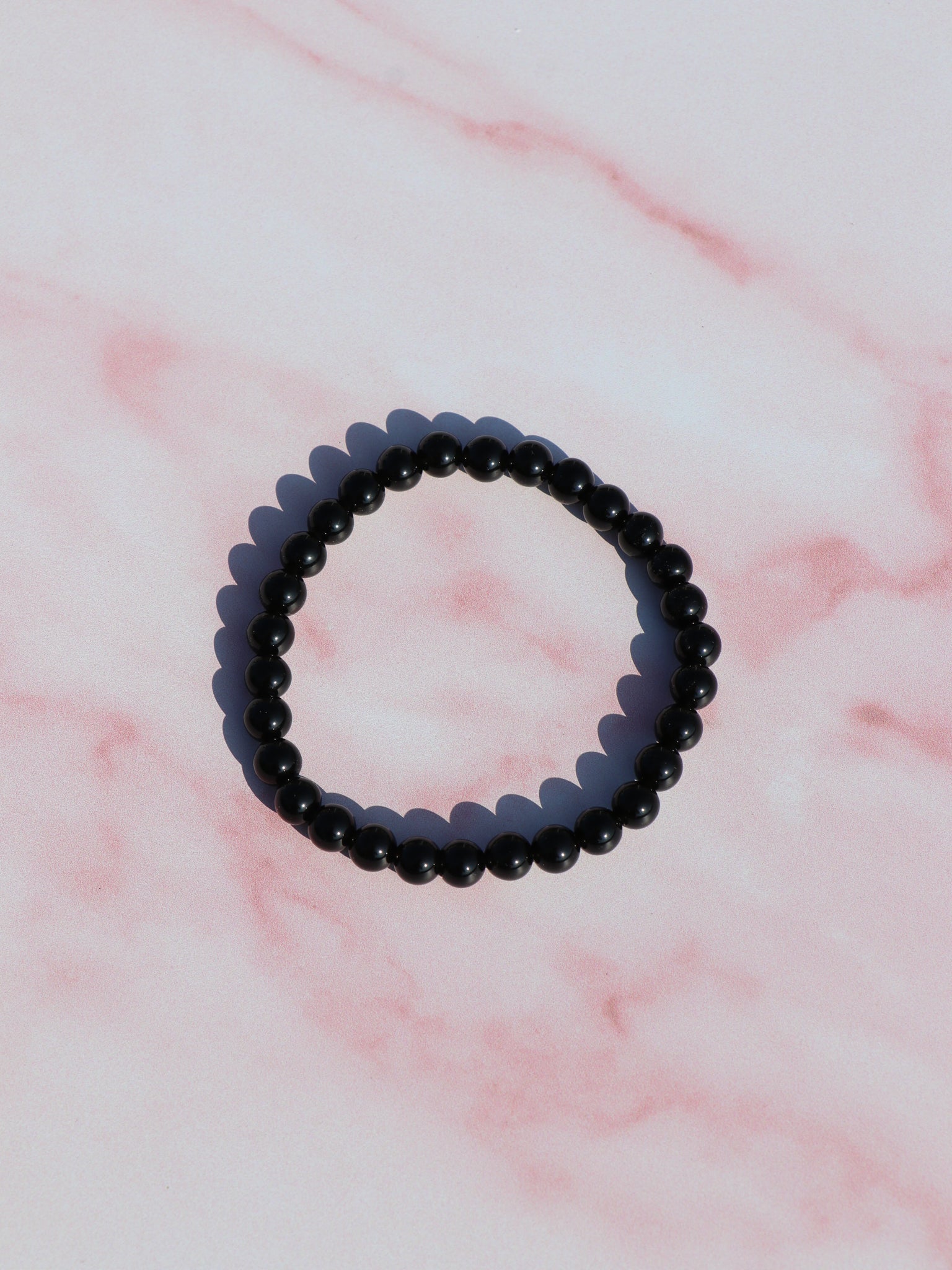 Sort Obsidian armbånd