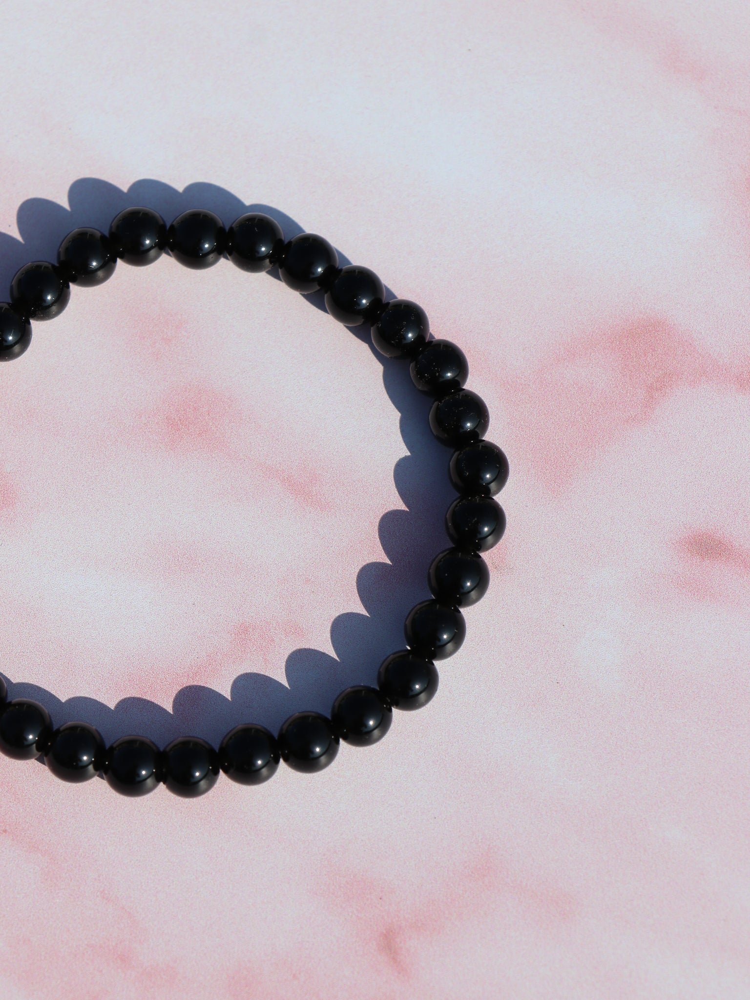 Sort Obsidian armbånd