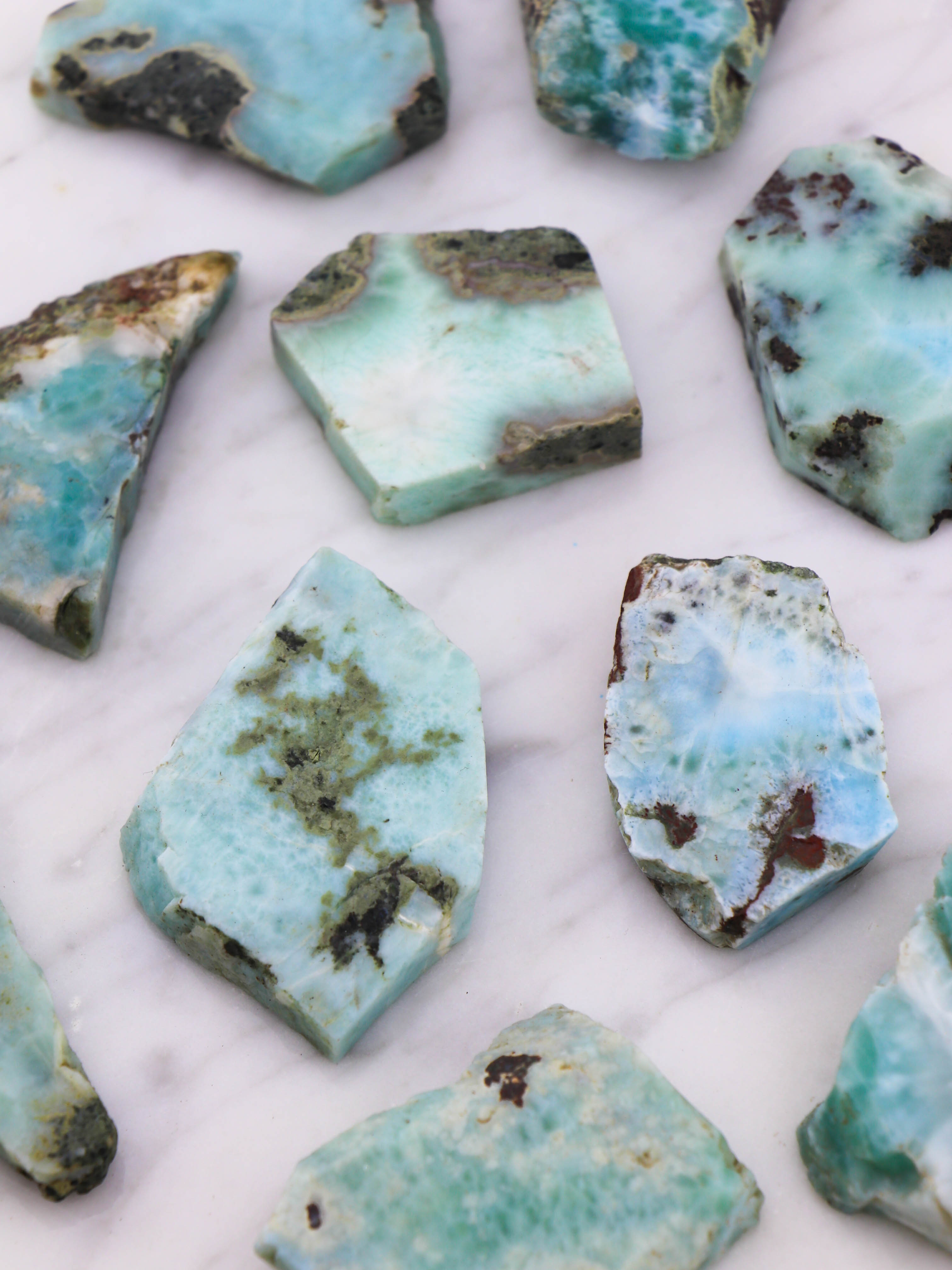 Larimar Polerede Stykker
