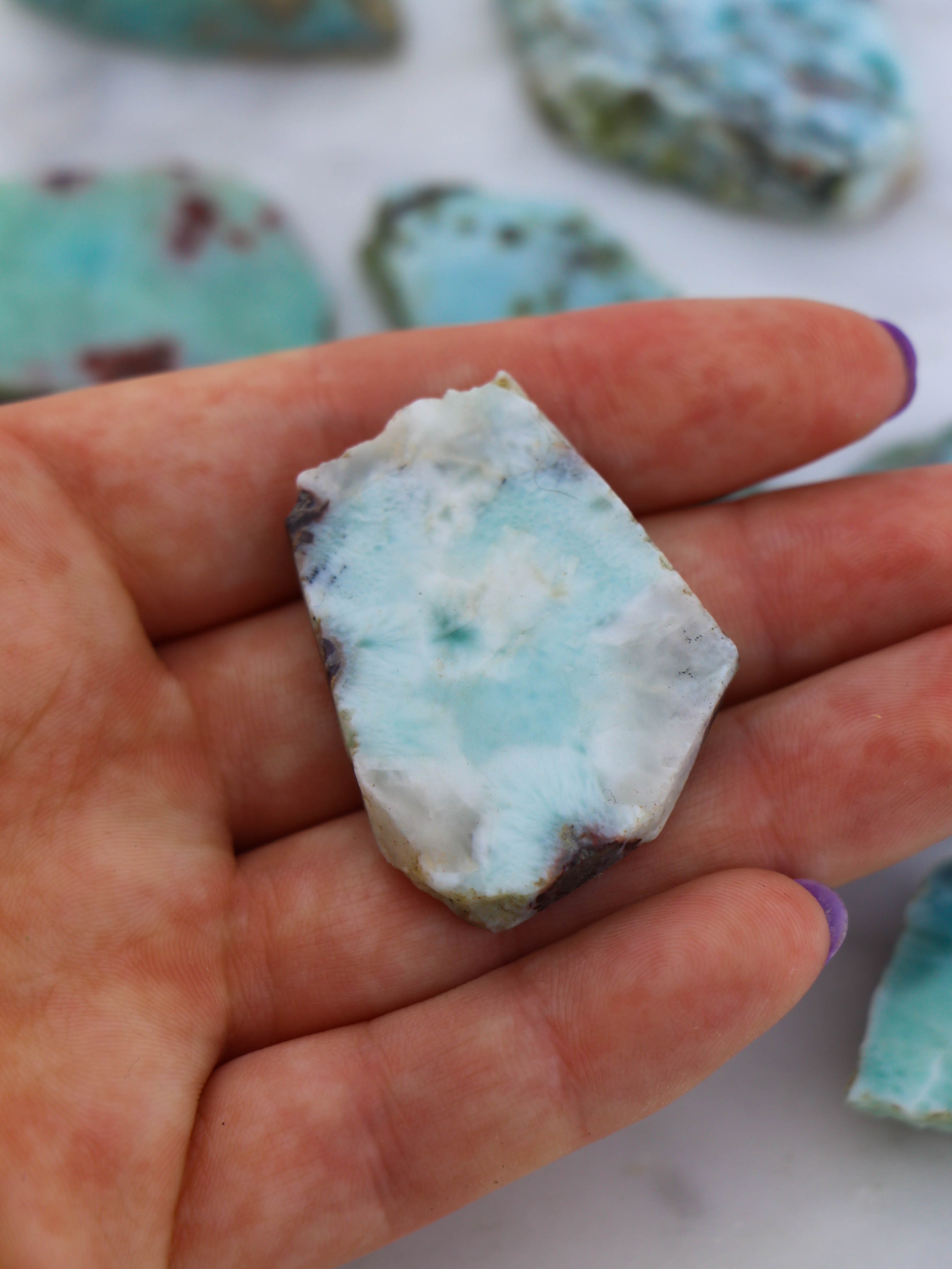 Larimar Polerede Stykker