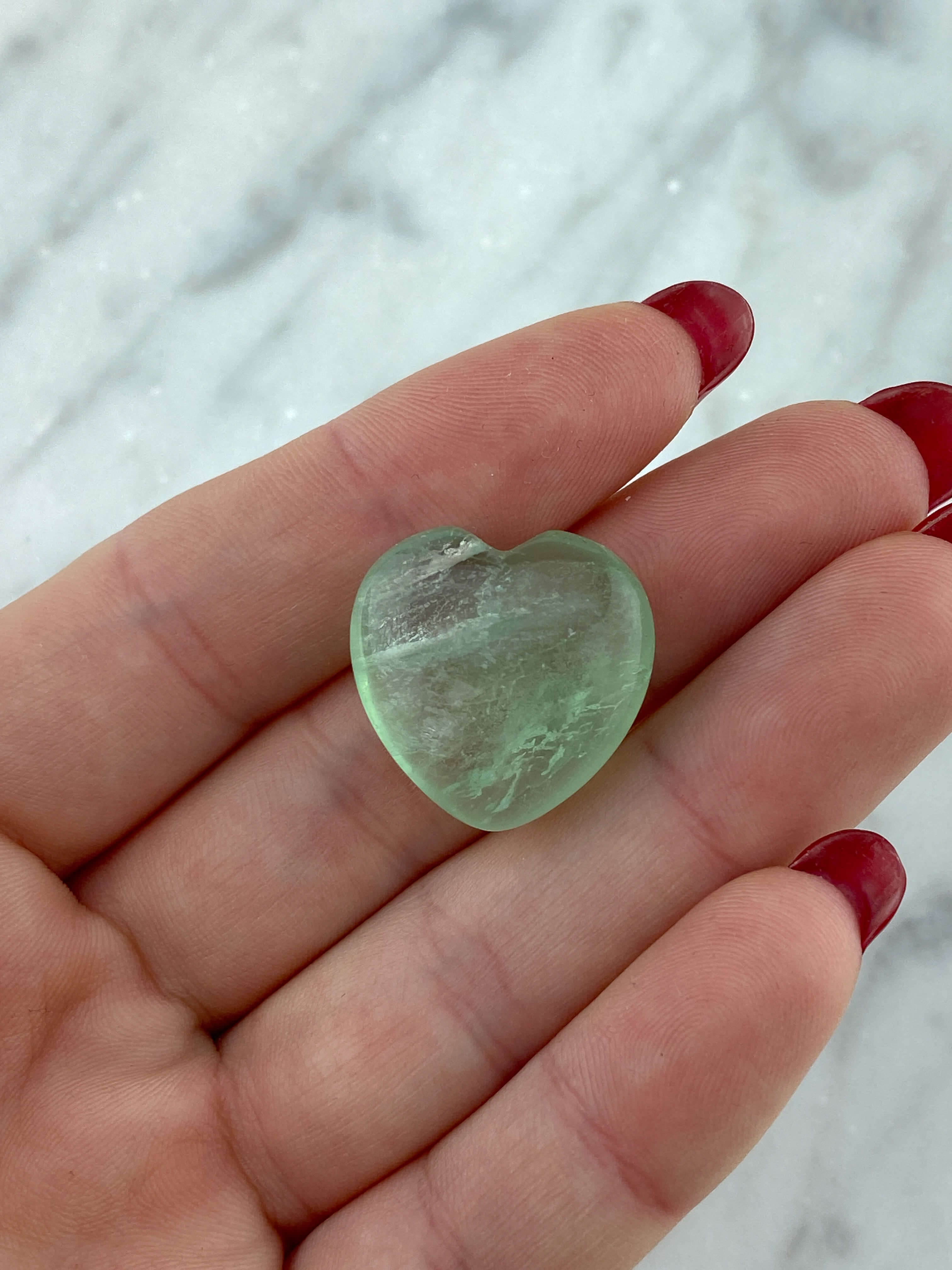 Grøn Fluorit Mini Hjerte Nr. 2