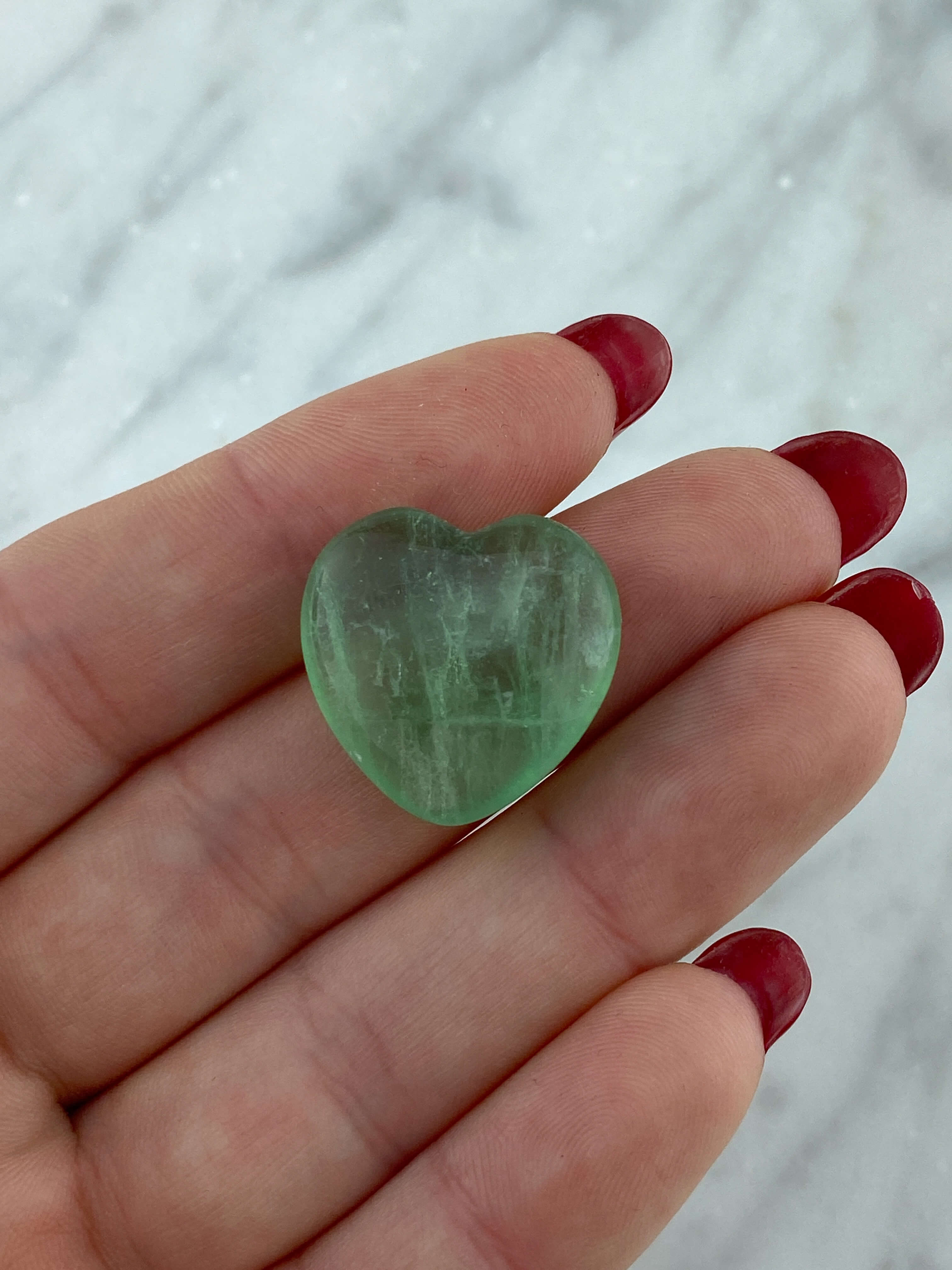 Grøn Fluorit Mini Hjerte Nr. 1